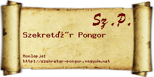 Szekretár Pongor névjegykártya